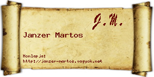 Janzer Martos névjegykártya